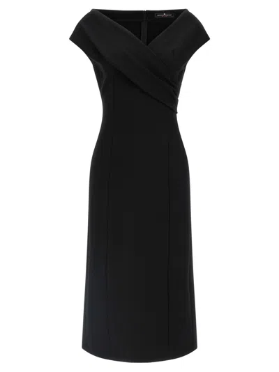 ERMANNO SCERVINO BLACK CROSSOVER DRESS