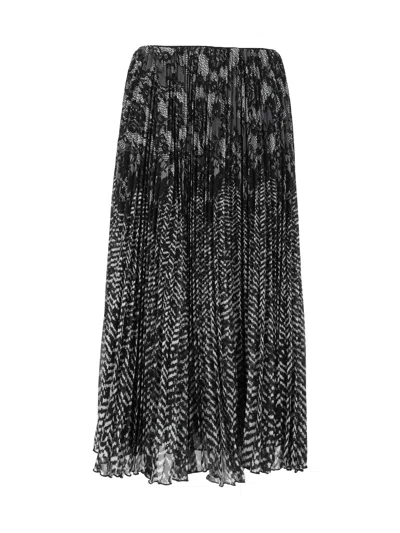 Ermanno Scervino Black Gonna Monochrome Pleated Midi Skirt