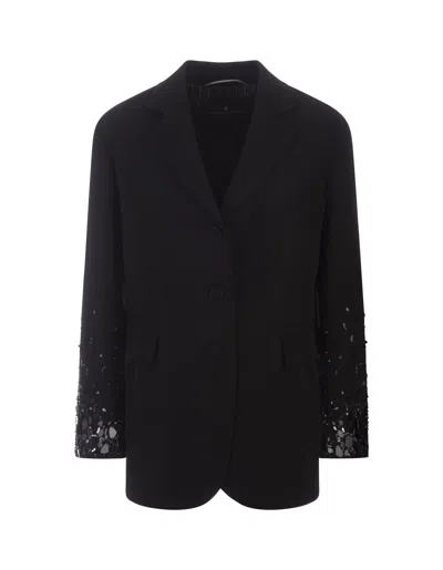 Ermanno Scervino Black Jacket With Applications