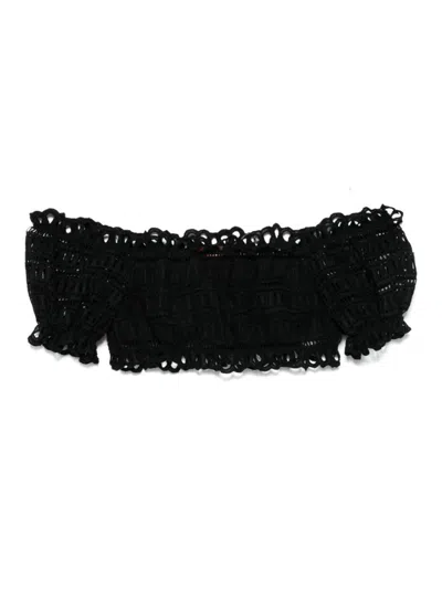 ERMANNO SCERVINO BLACK LACE COTTON TOP