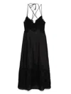 Ermanno Scervino Lace Detailing Midi Length Open Back Dress