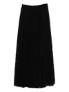 Ermanno Scervino Pleated Midi Skirt In Black