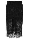 Ermanno Scervino Intricate Lace Effect Skirt With Tulle Lining In Black