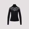 Ermanno Scervino Lace-insert Wool-blend Sweater In Black