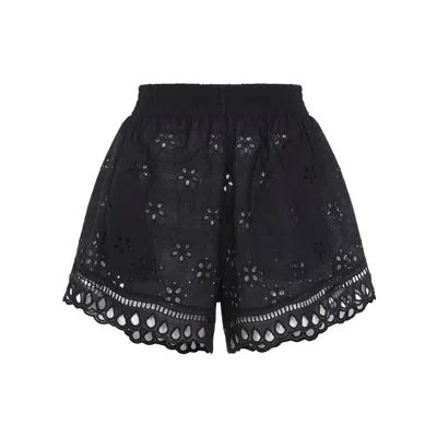 Ermanno Scervino Black Life Cotton Bermuda In Multi