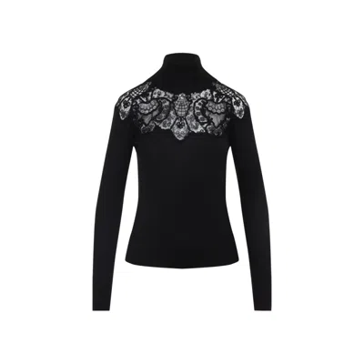 ERMANNO SCERVINO ERMANNO SCERVINO BLACK MERINO WOOL PULLOVER