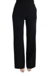 Ermanno Scervino Black Viscose Flare Bootcut Pants In Black