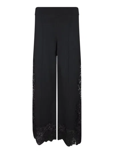 Ermanno Scervino Black Viscose Lace Trousers