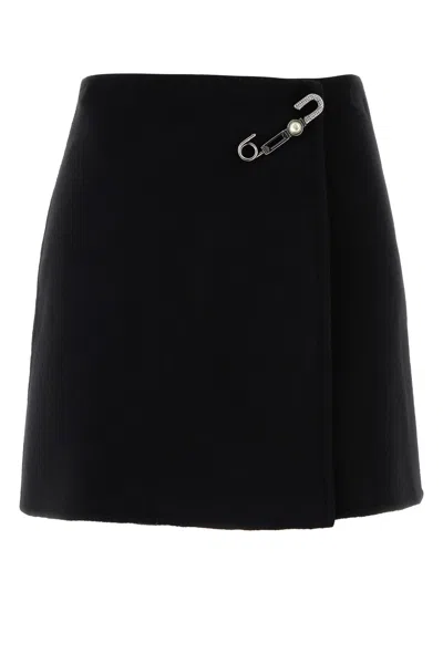 Ermanno Scervino Black Wool Mini Skirt