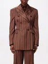 Ermanno Scervino Double-breasted Blazer In Brown