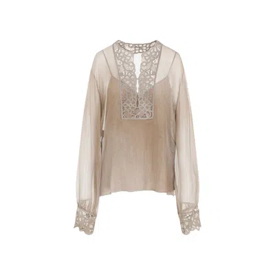 Ermanno Scervino Blouse In Brown
