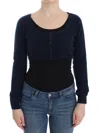 Ermanno Scervino Chic Cashmere-blend Cropped Sweater In Blue In Blue