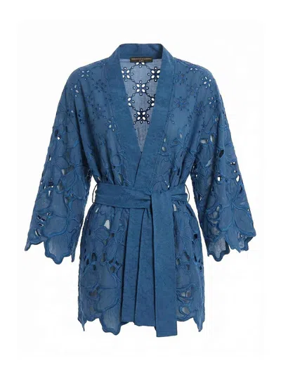Ermanno Scervino Blue Cotton Kimono