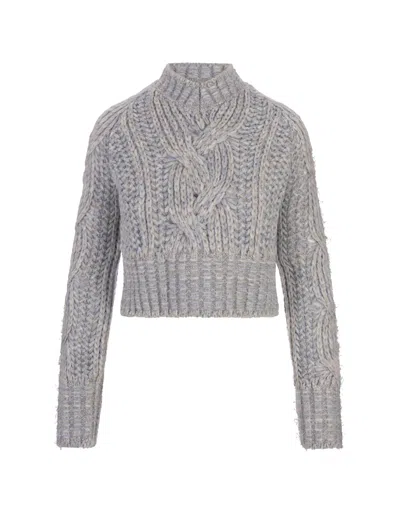 Ermanno Scervino Blue-grey Crew Neck Sweater