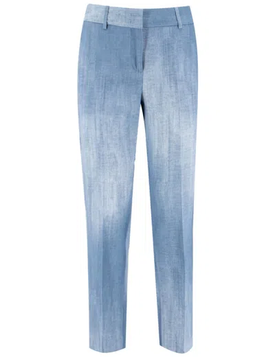 Ermanno Scervino Blue High-waisted Pressed Crease Trousers