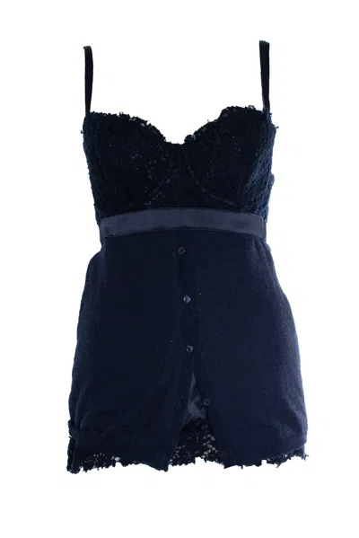 Ermanno Scervino , Blue Lingerie Top With Wool