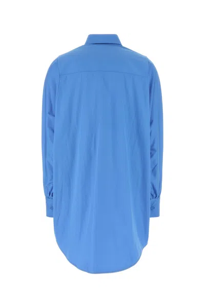 ERMANNO SCERVINO BLUE POPLIN OVERSIZE SHIRT