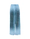 Ermanno Scervino Blue Python Print Silk Jogger Pants
