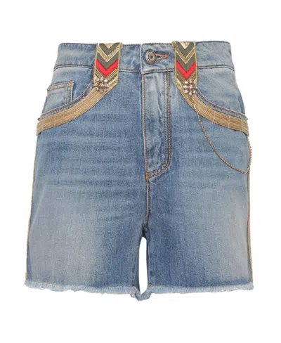 Ermanno Scervino Blue Slim Shorts In Gray