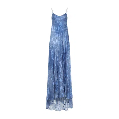Ermanno Scervino Blue Viscose Long Dress
