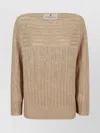 ERMANNO SCERVINO BOAT NECK KNITWEAR WITH OPEN KNIT DESIGN