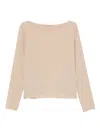 Ermanno Scervino Boat-neck Long-sleeve Sweatshirt In Brown