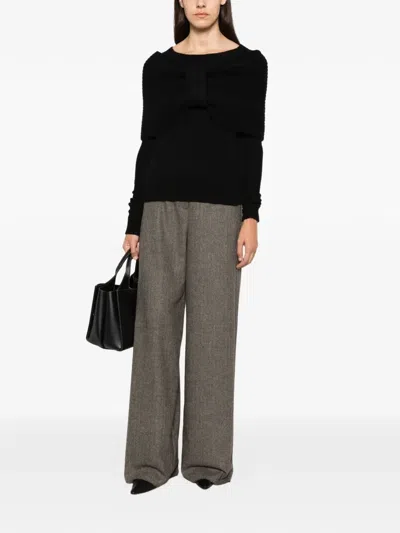 Ermanno Scervino Bow-detail Cashmere Sweater In Black
