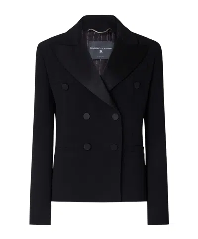 Ermanno Scervino Boxy Smoking Jacket In Cady In Black