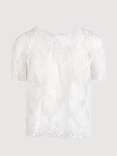 Ermanno Scervino Boxy T-shirt With Lace In White