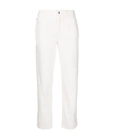 Ermanno Scervino Boyfriend Cotton Trousers In White