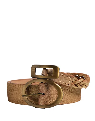 Ermanno Scervino Braided Leather Belt In Transparent