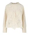 Ermanno Scervino Knitwear With Crewneck And Asymmetric Hem In Brown