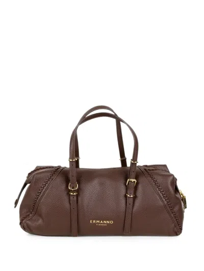 Ermanno Scervino Braided-detail Weekend Bag In Brown