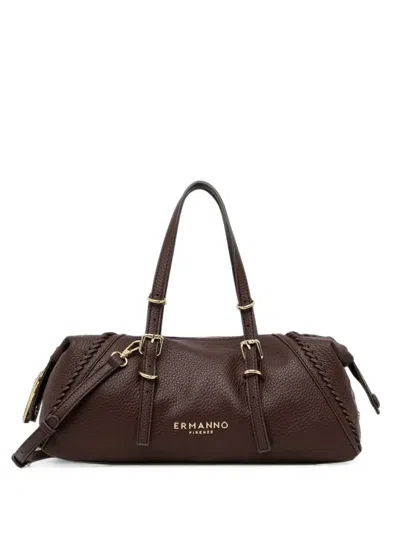 Ermanno Scervino Braided-trim Shoulder Bag In Brown