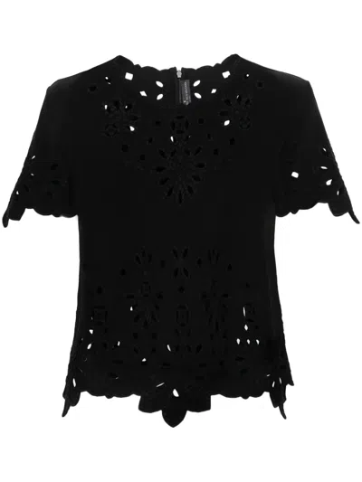 Ermanno Scervino Broderie-anglaise Blouse In Black