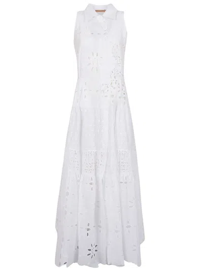 Ermanno Scervino Broderie Anglaise Long Shirtdress In White