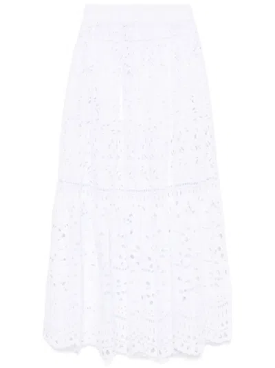 Ermanno Scervino Broderie Anglaise Maxi Skirt In White