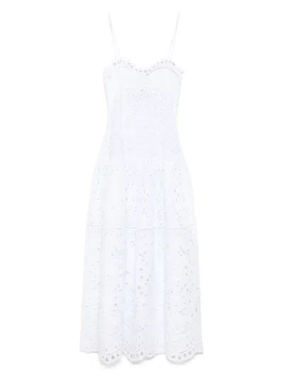 Ermanno Scervino Midikleid Mit Lochstickerei In White