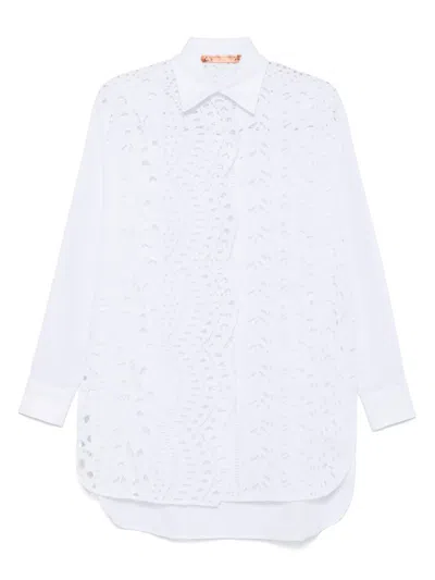 Ermanno Scervino Broderie Anglaise Shirt In White