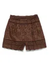 Ermanno Scervino Broderie Anglaise Shorts In Brown