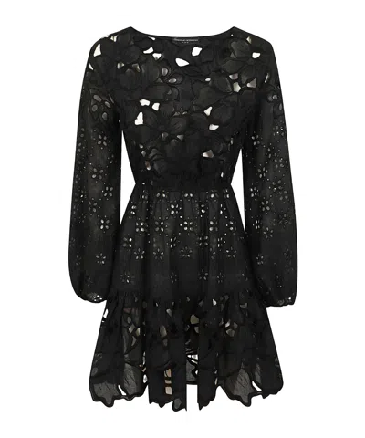 Ermanno Scervino Broderie-anglaise Tiered Dress In Black