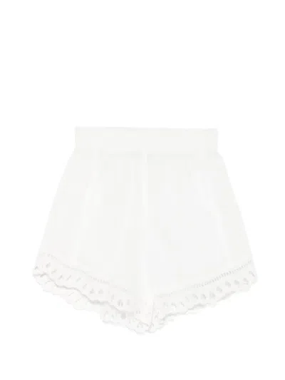 Ermanno Scervino Broderie-anglaise Elasticated-waist Shorts In White