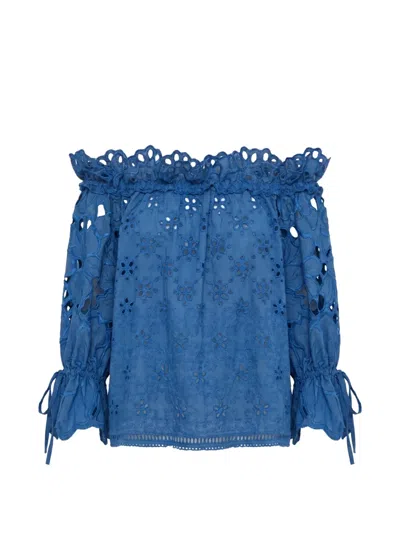 Ermanno Scervino Broderie-anglaise Off-the-shoulder Blouse In Multi