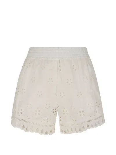 Ermanno Scervino Broderie-anglaise Scalloped-hem Shorts In White