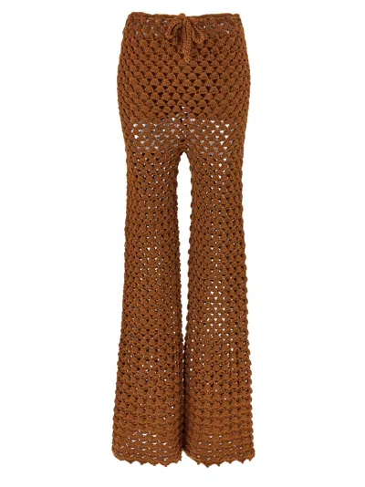 ERMANNO SCERVINO BROWN CROCHET PANTS