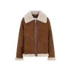 Ermanno Scervino Brown Chocolate Brown Shearling Coat In Brown