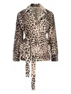Ermanno Scervino Leopard-print Tie Jacket In Animal Print