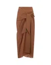 Ermanno Scervino Pleat-detail Silk Skirt In Brown