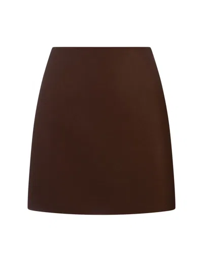 Ermanno Scervino Brown Wool Cloth Short Skirt