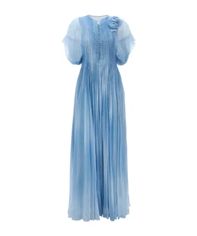 Ermanno Scervino Silk Dress Dresses Light Blue